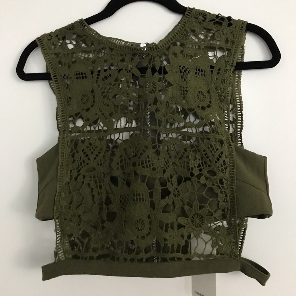 Beautiful green lace crop top